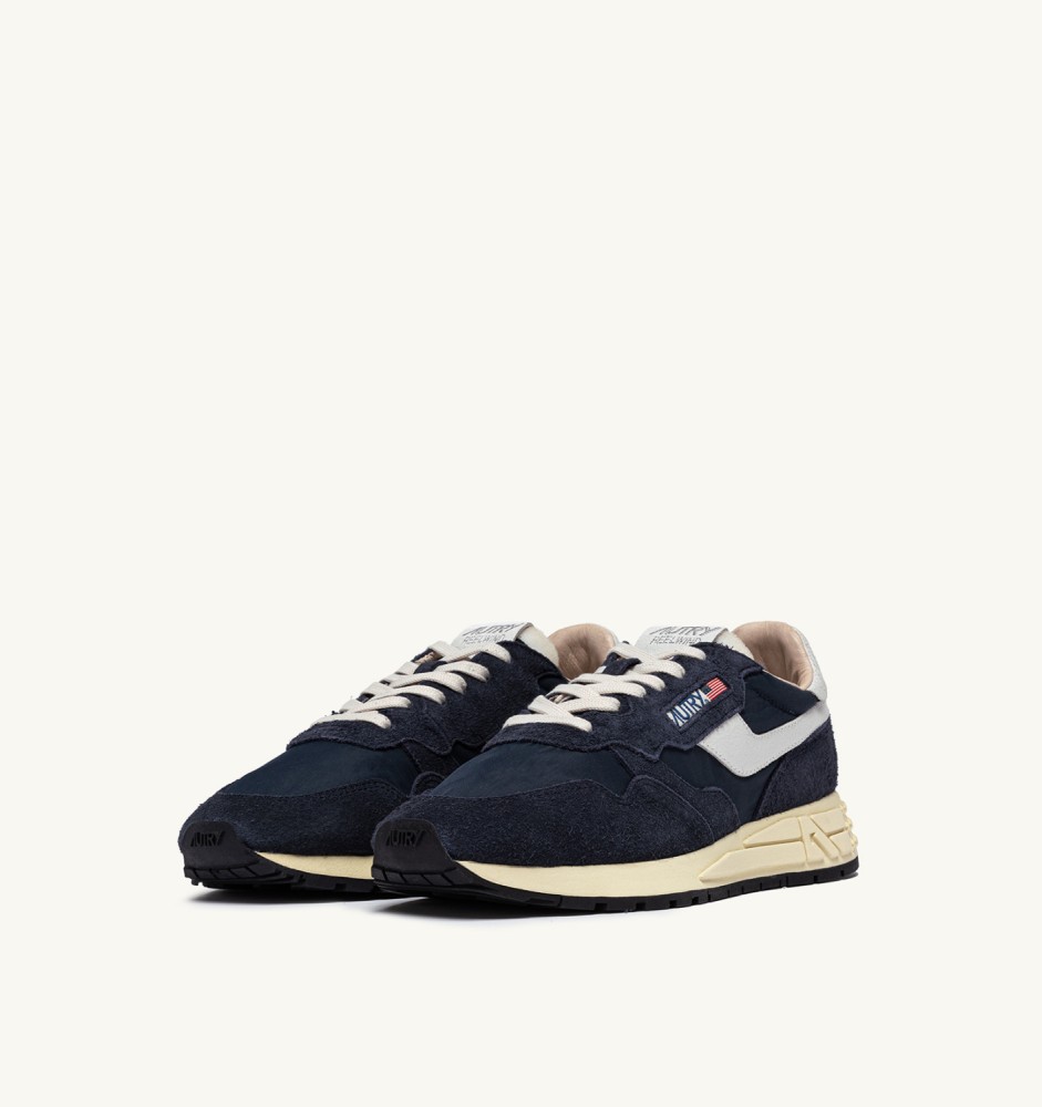 REELWIND LOW IN BLUE SPACE AND WHITE NYLON AND SUEDE