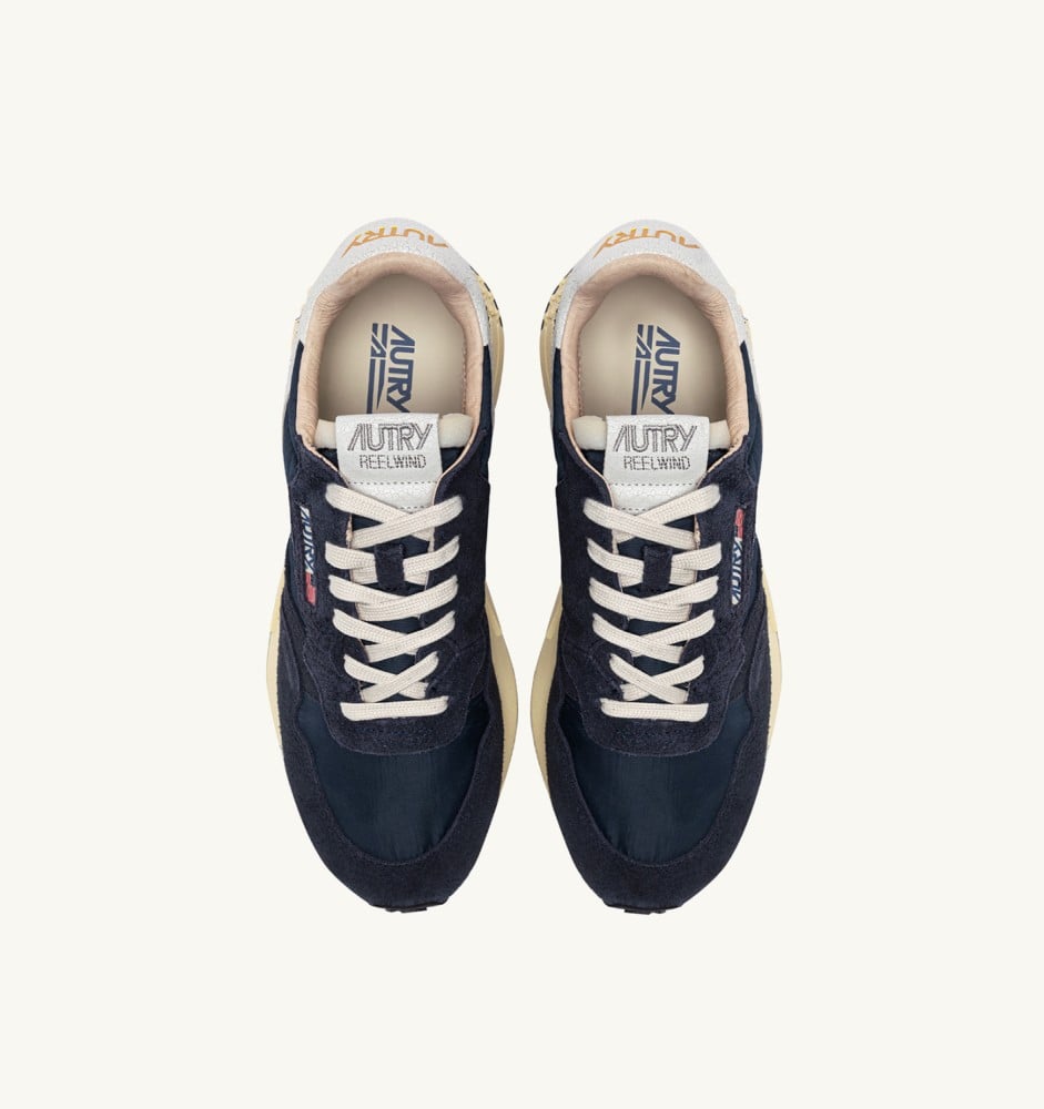 REELWIND LOW IN BLUE SPACE AND WHITE NYLON AND SUEDE