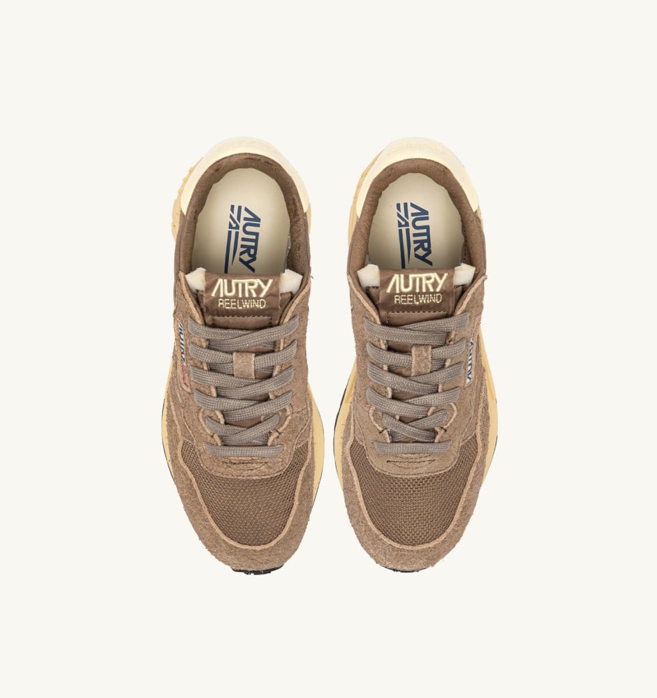 REELWIND LOW IN CROC AND RUTABAGA NYLON AND SUEDE