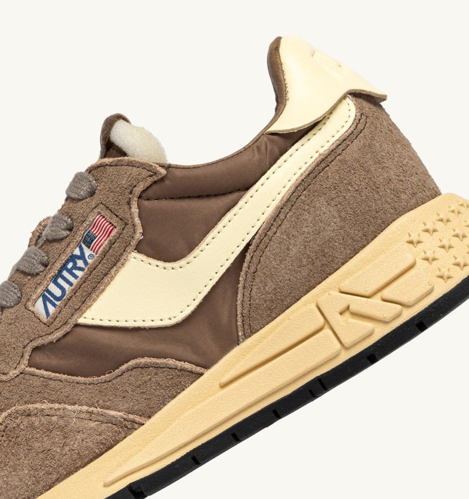 REELWIND LOW IN CROC AND RUTABAGA NYLON AND SUEDE