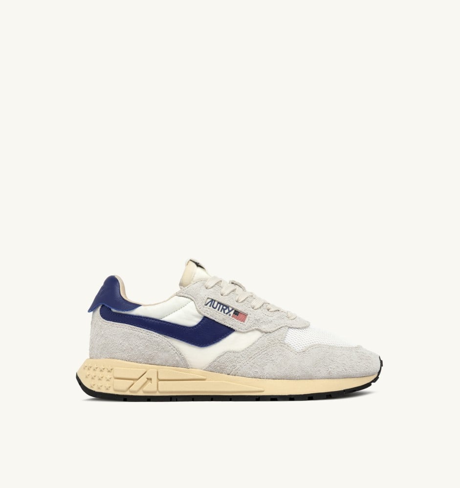 REELWIND LOW IN WHITE AND LIMOGES NYLON AND SUEDE