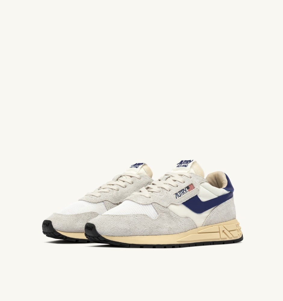 REELWIND LOW IN WHITE AND LIMOGES NYLON AND SUEDE