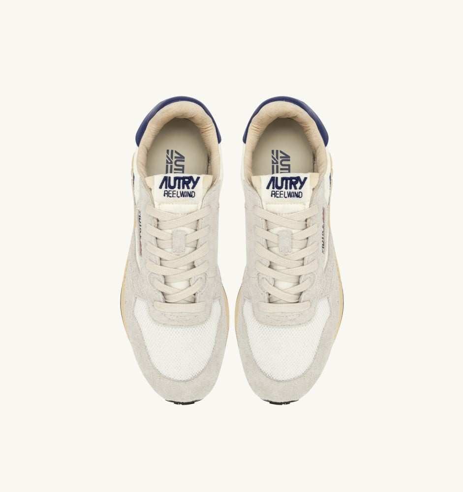 REELWIND LOW IN WHITE AND LIMOGES NYLON AND SUEDE