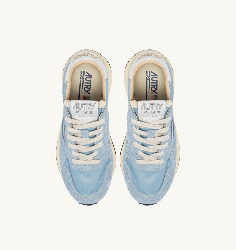REELWIND LOW IN CELESTIAL BLUE NYLON AND SUEDE