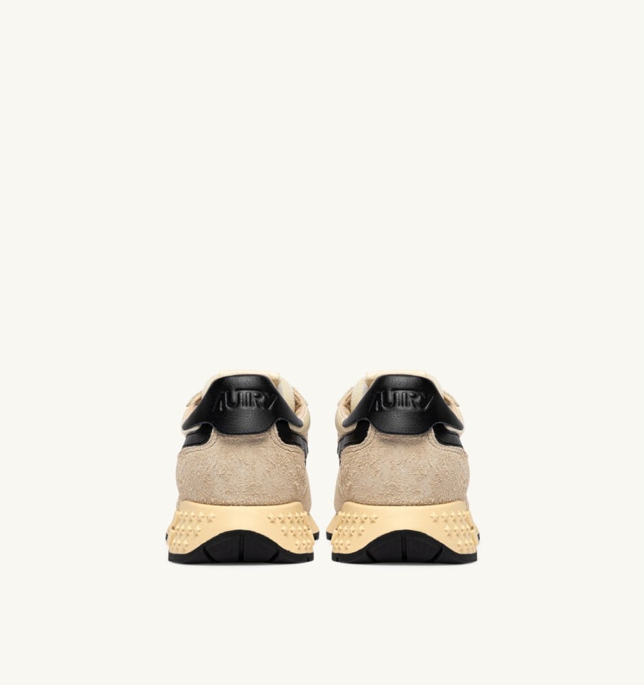 REELWIND LOW IN ECRU AND BLACK NYLON AND SUEDE