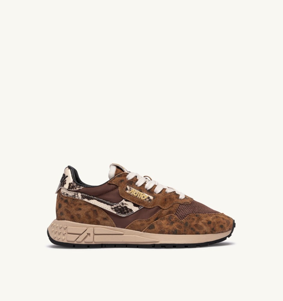 REELWIND LOW IN EVY LEOPARD AND SUMMER SAND NYLON AND SUEDE