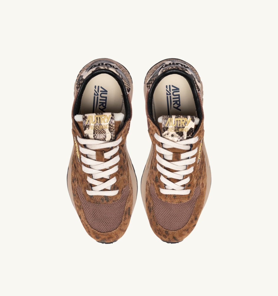 REELWIND LOW IN EVY LEOPARD AND SUMMER SAND NYLON AND SUEDE