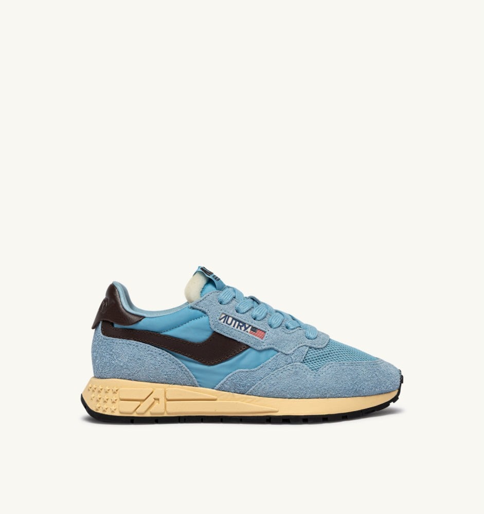 REELWIND LOW IN FORGET ME NOT AND BRACKEN NYLON AND SUEDE