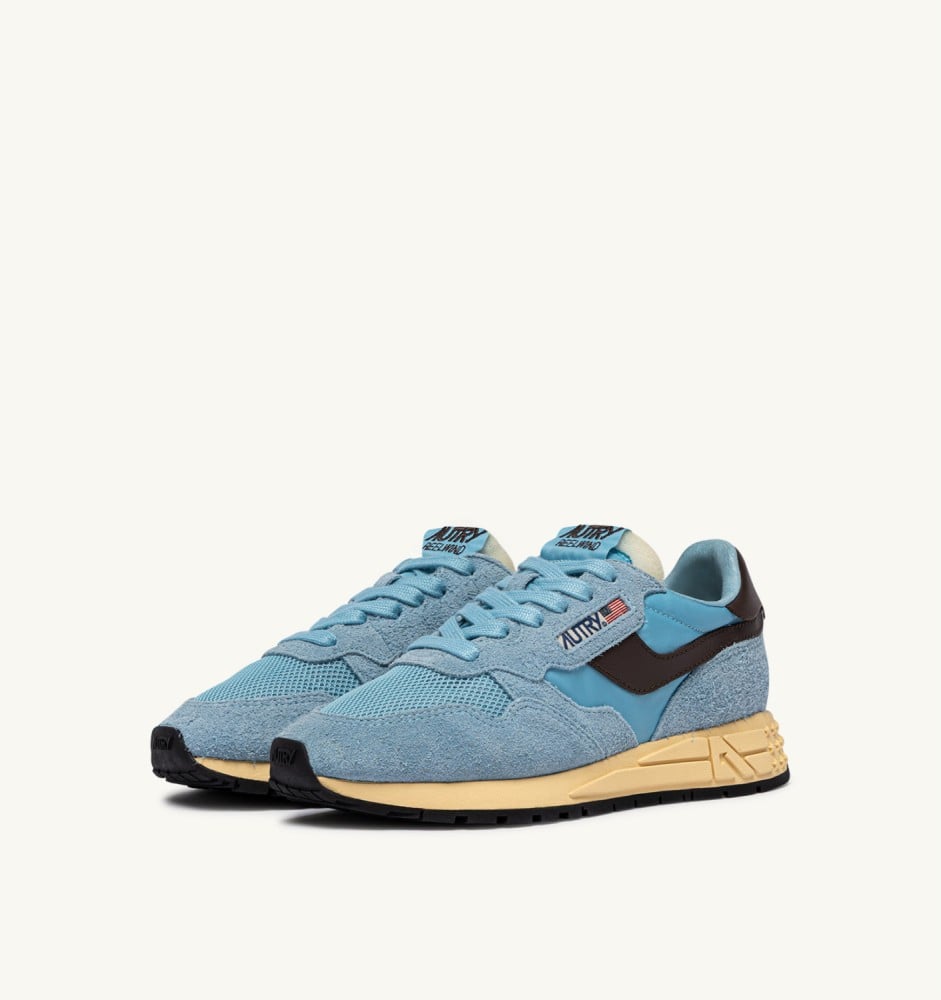 REELWIND LOW IN FORGET ME NOT AND BRACKEN NYLON AND SUEDE