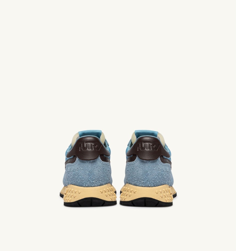 REELWIND LOW IN FORGET ME NOT AND BRACKEN NYLON AND SUEDE