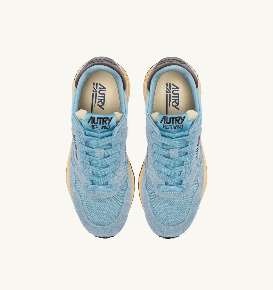 REELWIND LOW IN FORGET ME NOT AND BRACKEN NYLON AND SUEDE