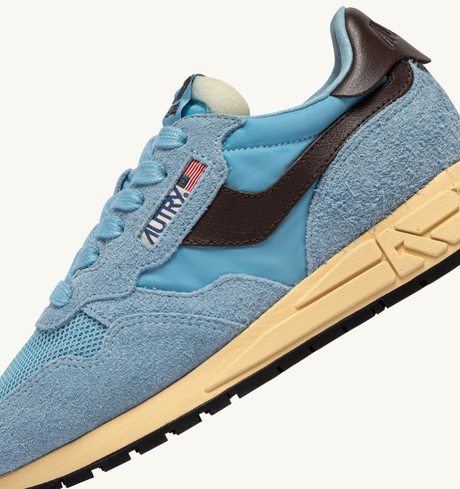 REELWIND LOW IN FORGET ME NOT AND BRACKEN NYLON AND SUEDE