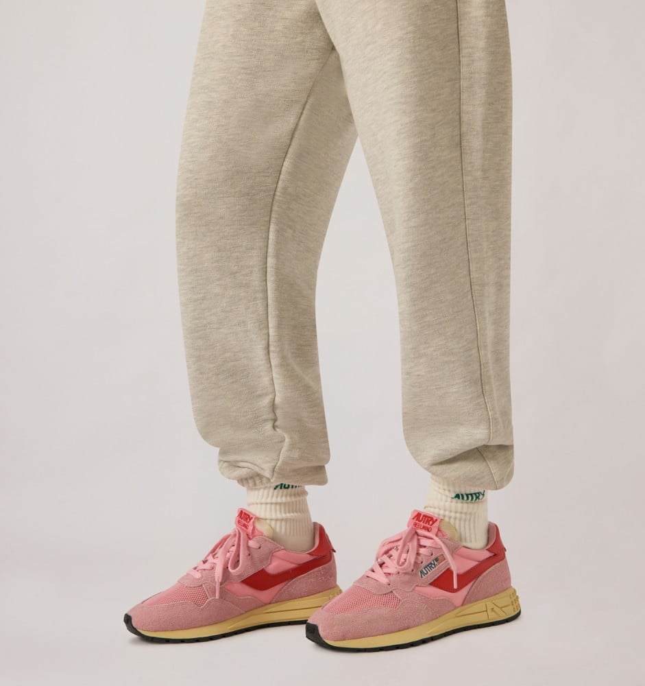 REELWIND LOW IN PINK CHERUB AND FLAME SCARLET NYLON AND SUEDE