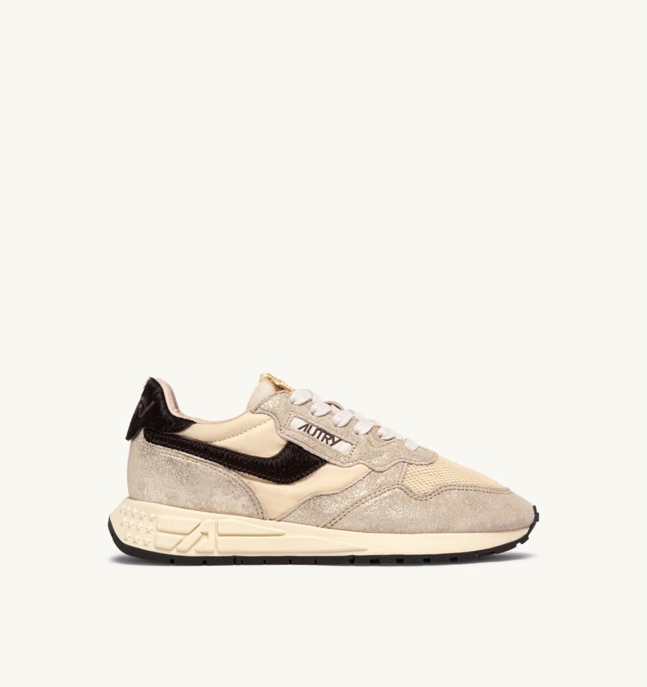 REELWIND LOW IN PLATINUM, RUTABAGA AND BROWN NYLON AND SUEDE