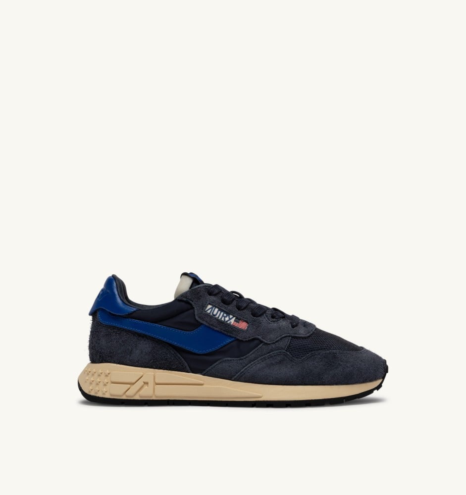 REELWIND LOW IN SPACE BLUE AND LAPIS BLUE NYLON AND SUEDE
