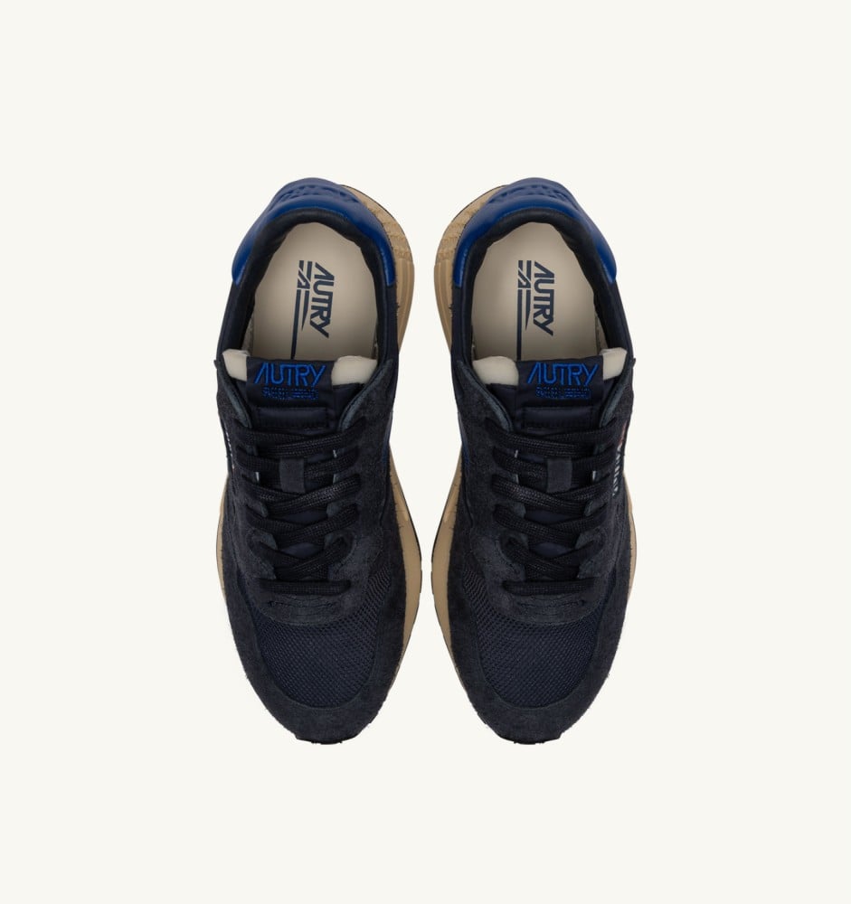 REELWIND LOW IN SPACE BLUE AND LAPIS BLUE NYLON AND SUEDE