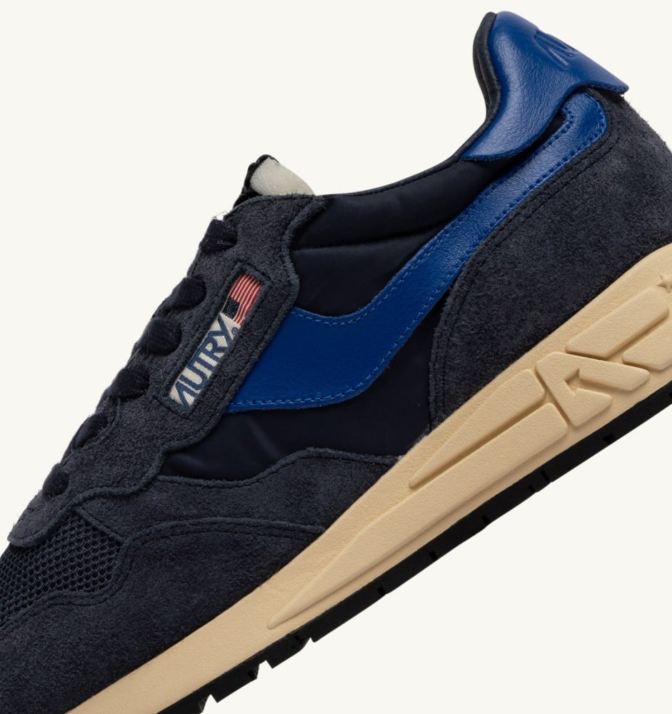 REELWIND LOW IN SPACE BLUE AND LAPIS BLUE NYLON AND SUEDE