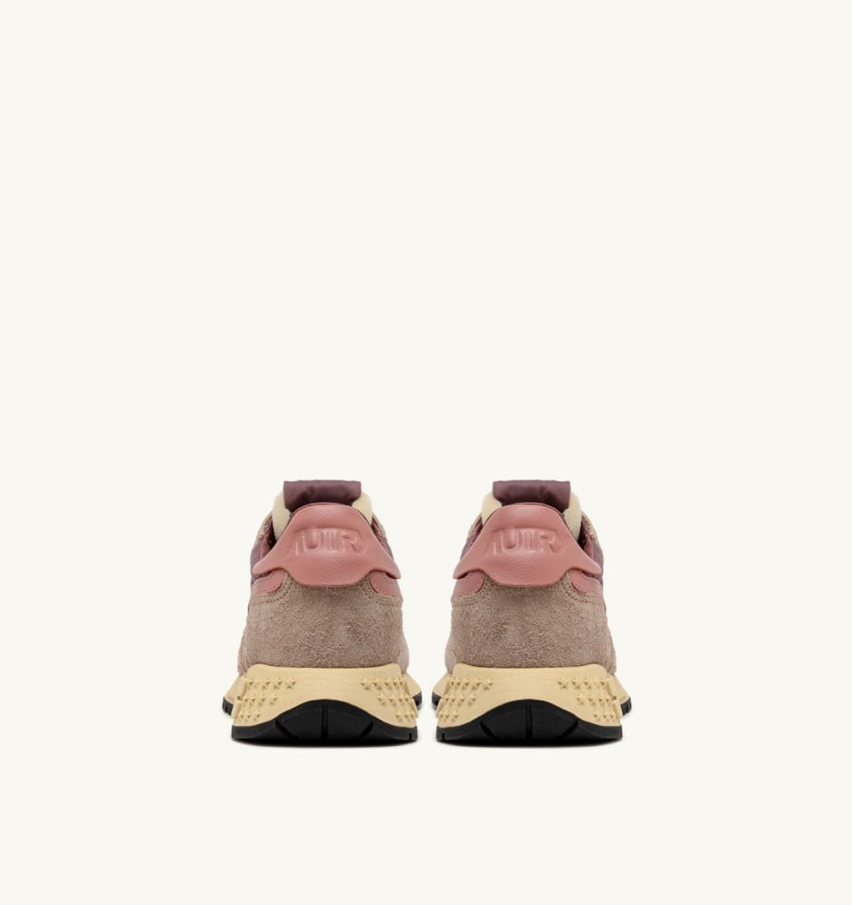 REELWIND LOW IN ROSE AND DESERT SAND NYLON SUEDE AND LEATHER