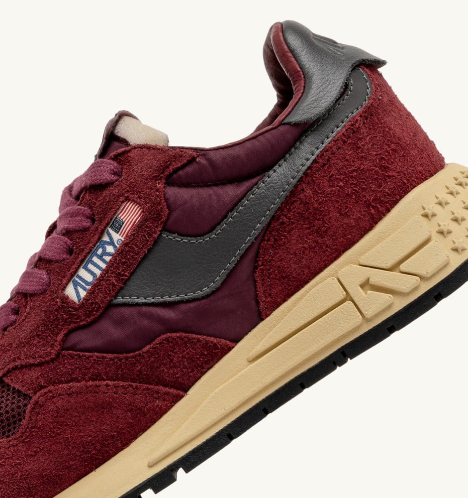 REELWIND LOW IN ROUNGE AND CORDOVAN NYLON SUEDE AND LEATHER