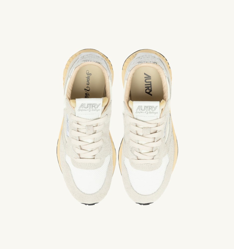 REELWIND SUPER VINTAGE IN WHITE AND SILVER SUEDE AND NYLON
