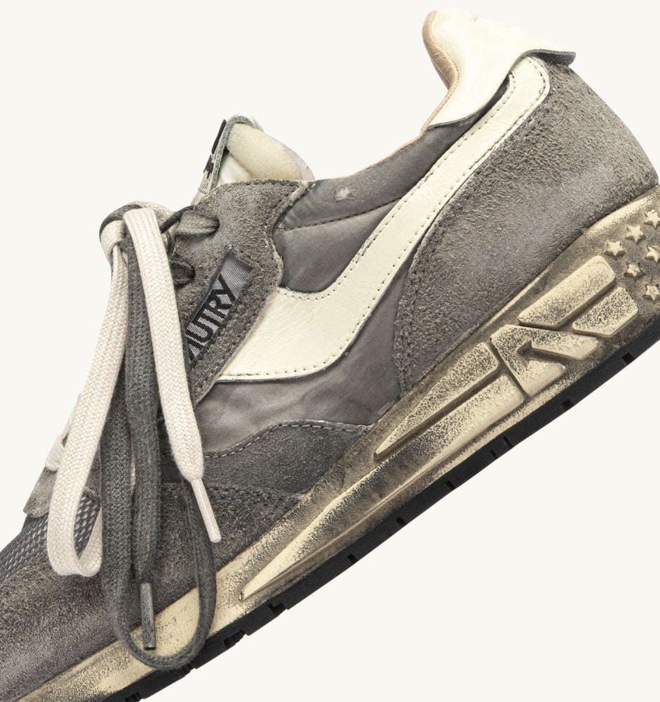 REELWIND SUPER VINTAGE IN WHITE AND BLACK SUEDE AND NYLON