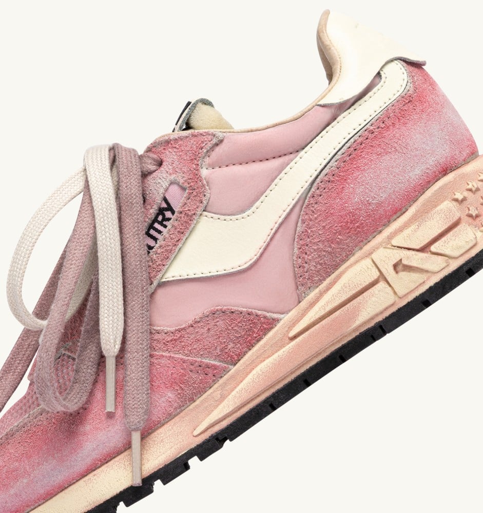 REELWIND SUPER VINTAGE IN WHITE AND PINK SUEDE AND NYLON