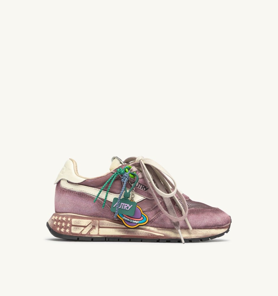 REELWIND SUPER VINTAGE IN WINDSOR WINE AND WHITE SUEDE AND NYLON