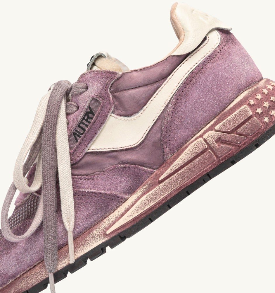 REELWIND SUPER VINTAGE IN WINDSOR WINE AND WHITE SUEDE AND NYLON
