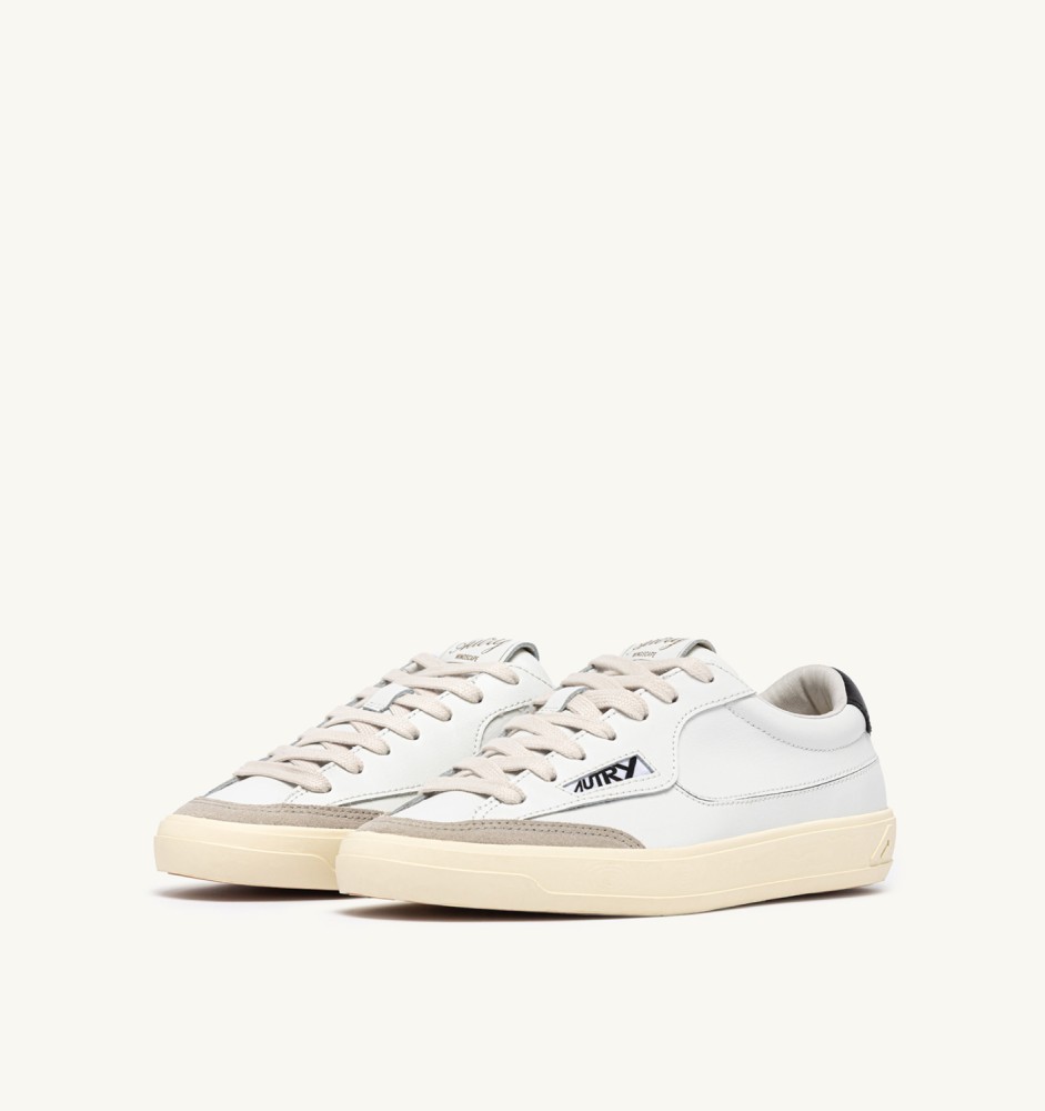 WINDSCAPE LOW IN WHITE AND BLACK LEATHER