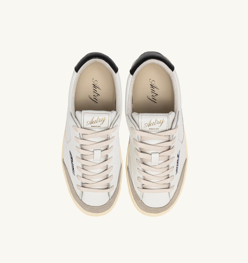 WINDSCAPE LOW IN WHITE AND BLACK LEATHER