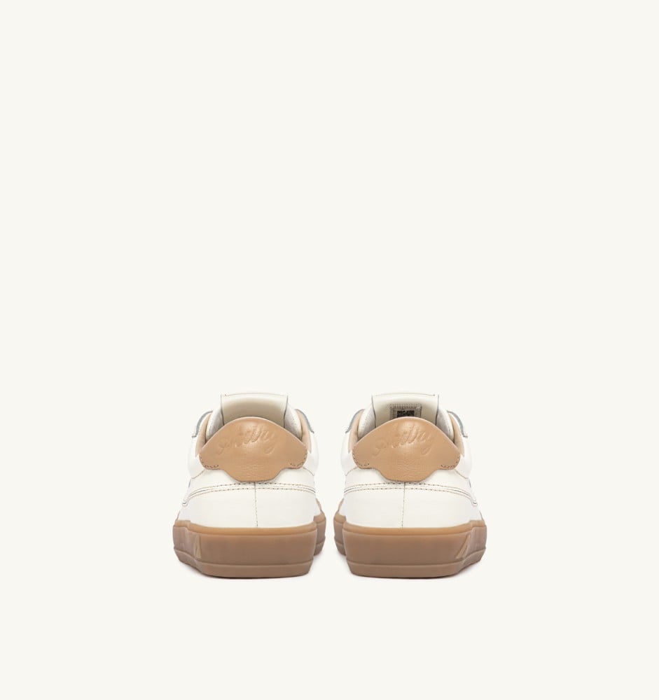 WINDSCAPE LOW IN MARSHMALLOW AND TAN LEATHER