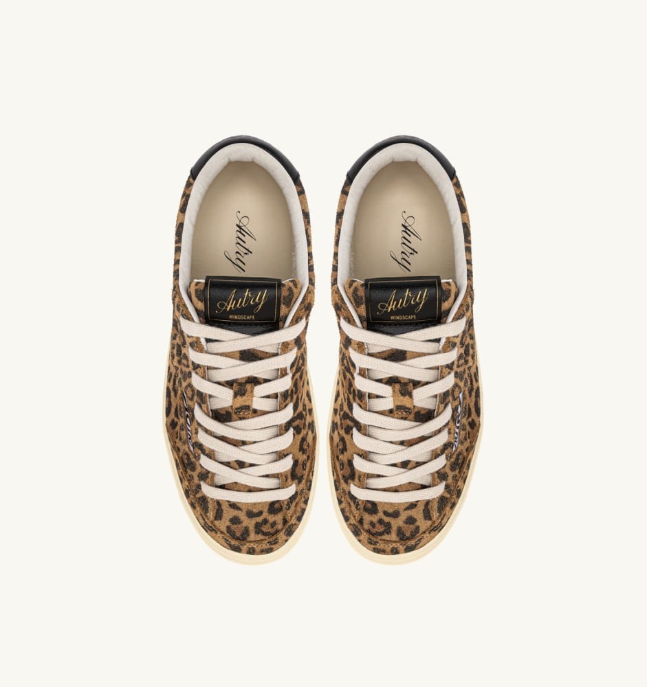 WINDSCAPE LOW IN LEOPARD AND BLACK SUEDE