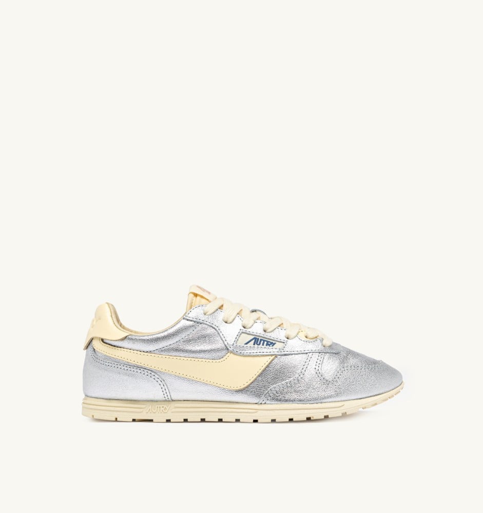 WINDSPIN IN SILVER AND RUTABAGA SUEDE AND LEATHER