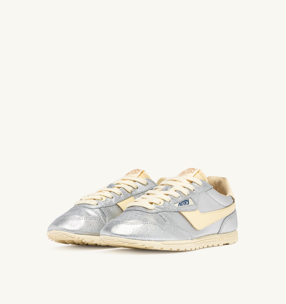 WINDSPIN IN SILVER AND RUTABAGA SUEDE AND LEATHER