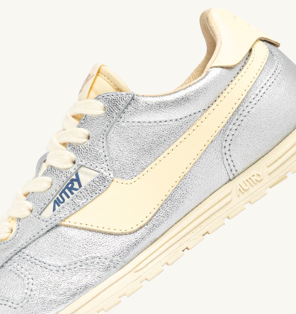 WINDSPIN IN SILVER AND RUTABAGA SUEDE AND LEATHER