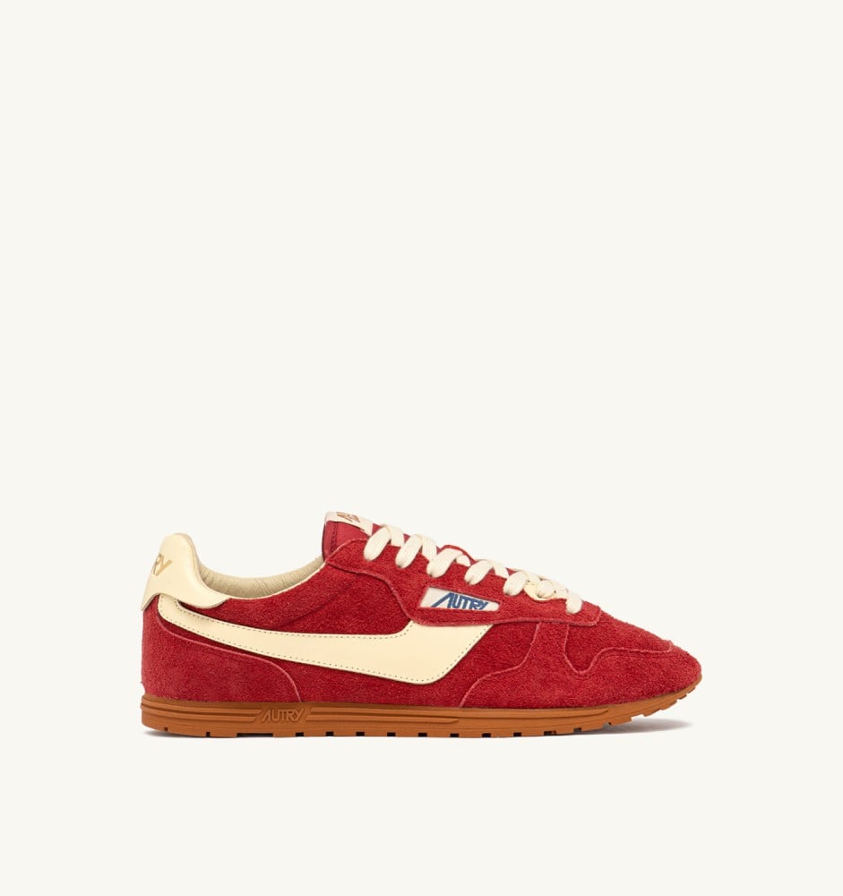 WINDSPIN IN SUEDE AND LEATHER COLOR IMPERIAL RED AND RUTABAGA