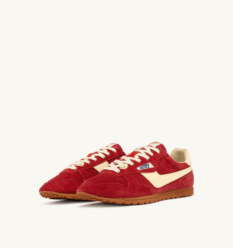 WINDSPIN IN SUEDE AND LEATHER COLOR IMPERIAL RED AND RUTABAGA