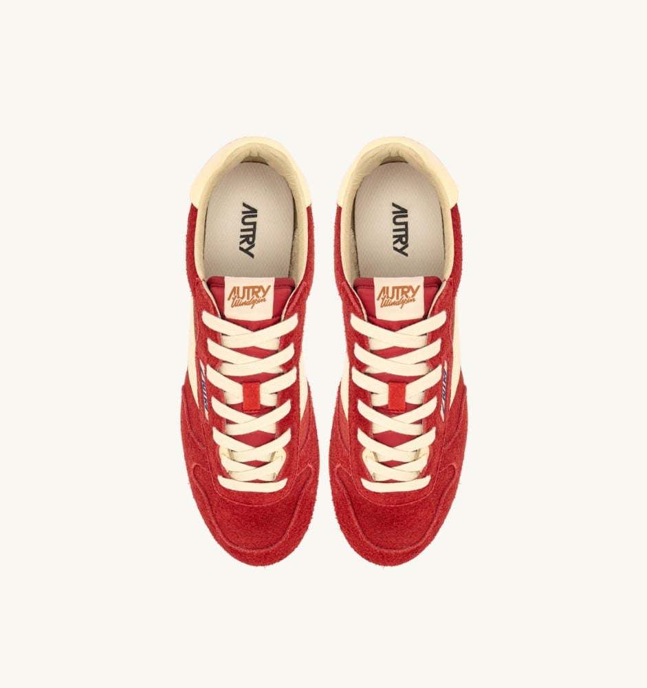 WINDSPIN IN SUEDE AND LEATHER COLOR IMPERIAL RED AND RUTABAGA