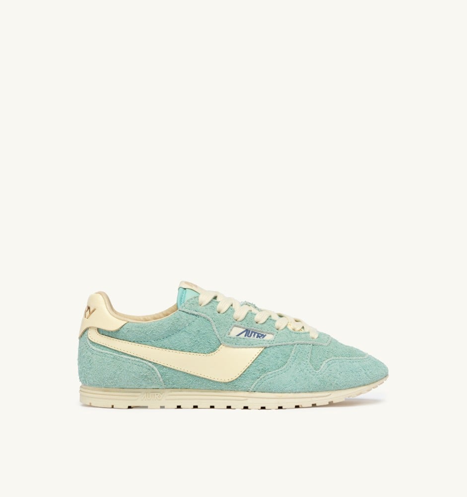 WINDSPIN IN JASMINE AND RUTABAGA SUEDE AND LEATHER