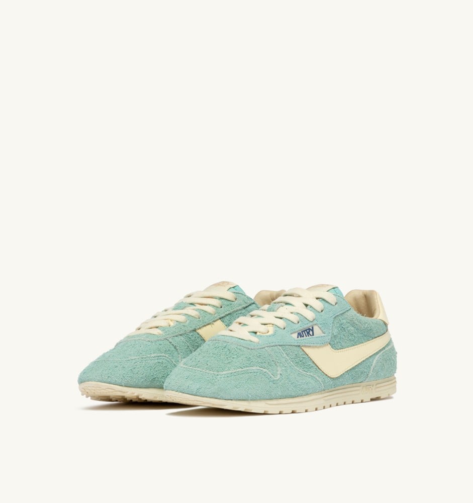 WINDSPIN IN JASMINE AND RUTABAGA SUEDE AND LEATHER