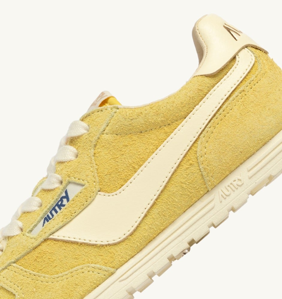 WINDSPIN IN MIMOSA AND RUTABAGA SUEDE AND LEATHER