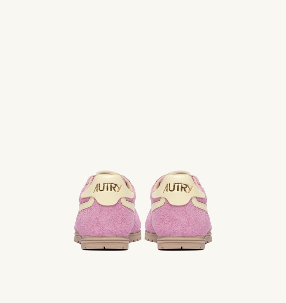 WINDSPIN IN ROSE POMPADUR AND RUTABAGA SUEDE AND LEATHER