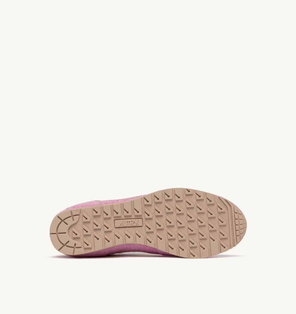 WINDSPIN IN ROSE POMPADUR AND RUTABAGA SUEDE AND LEATHER