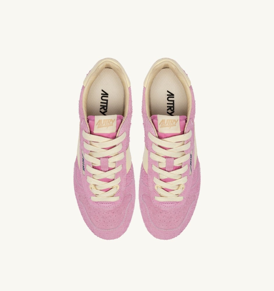 WINDSPIN IN ROSE POMPADUR AND RUTABAGA SUEDE AND LEATHER