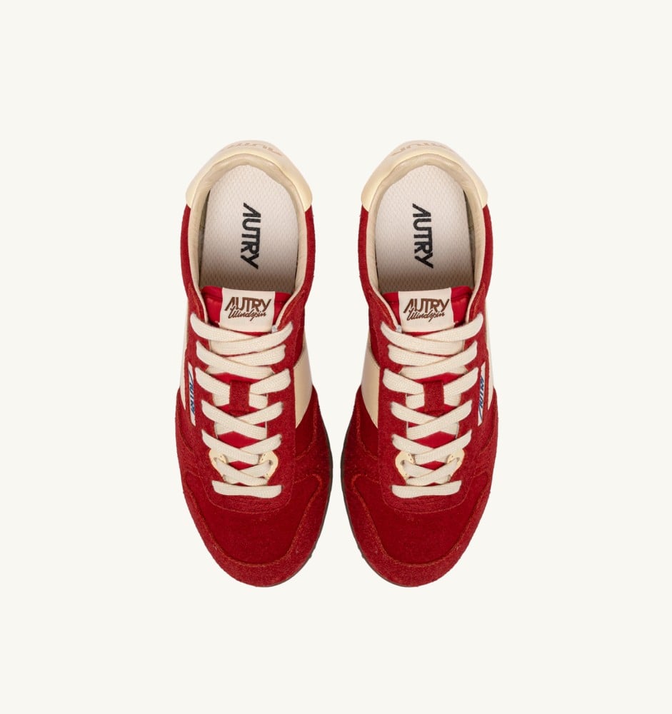 WINDSPIN IN RUBY AND RUTABAGA SUEDE AND LEATHER