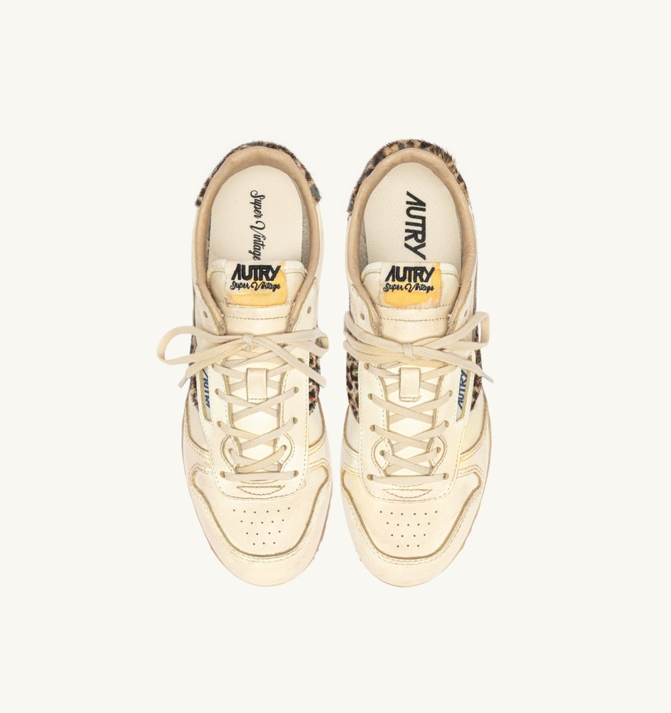 WINDSPIN SUPER VINTAGE IN MARSHMALLOW AND LEOPARD LEATHER