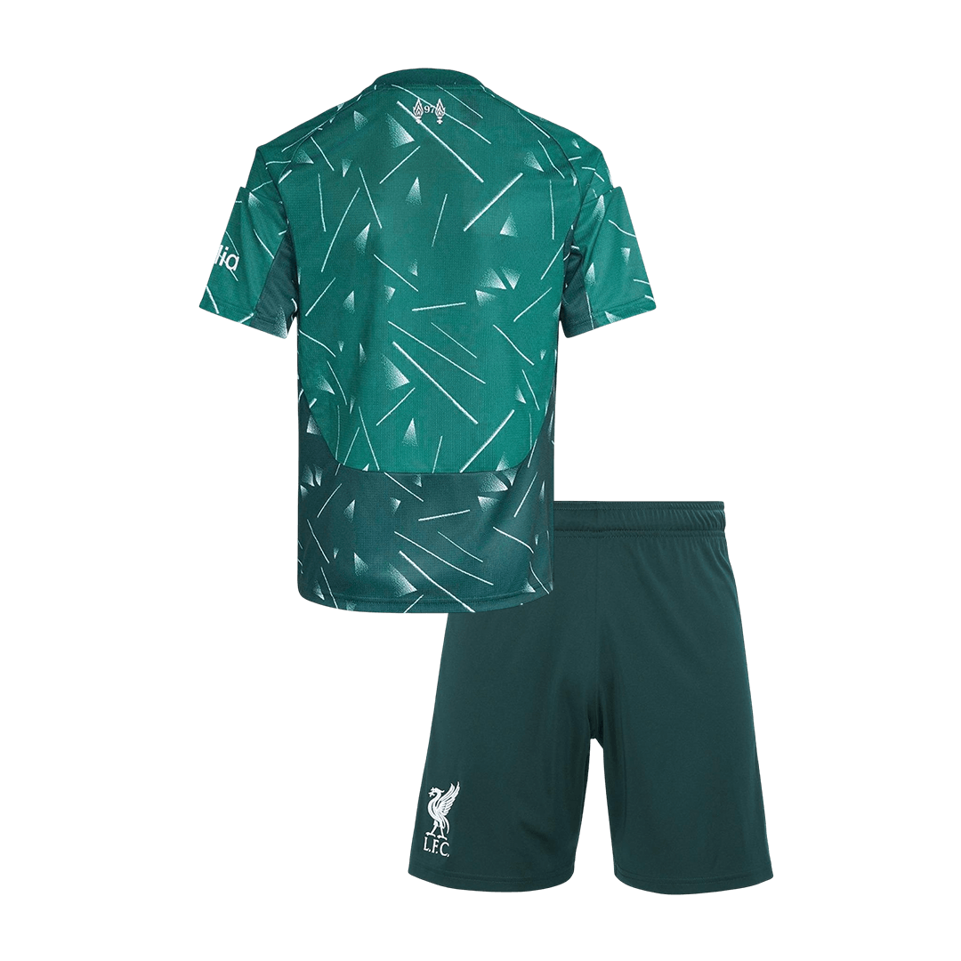 Back view of the kids' Liverpool 2026/27 kit