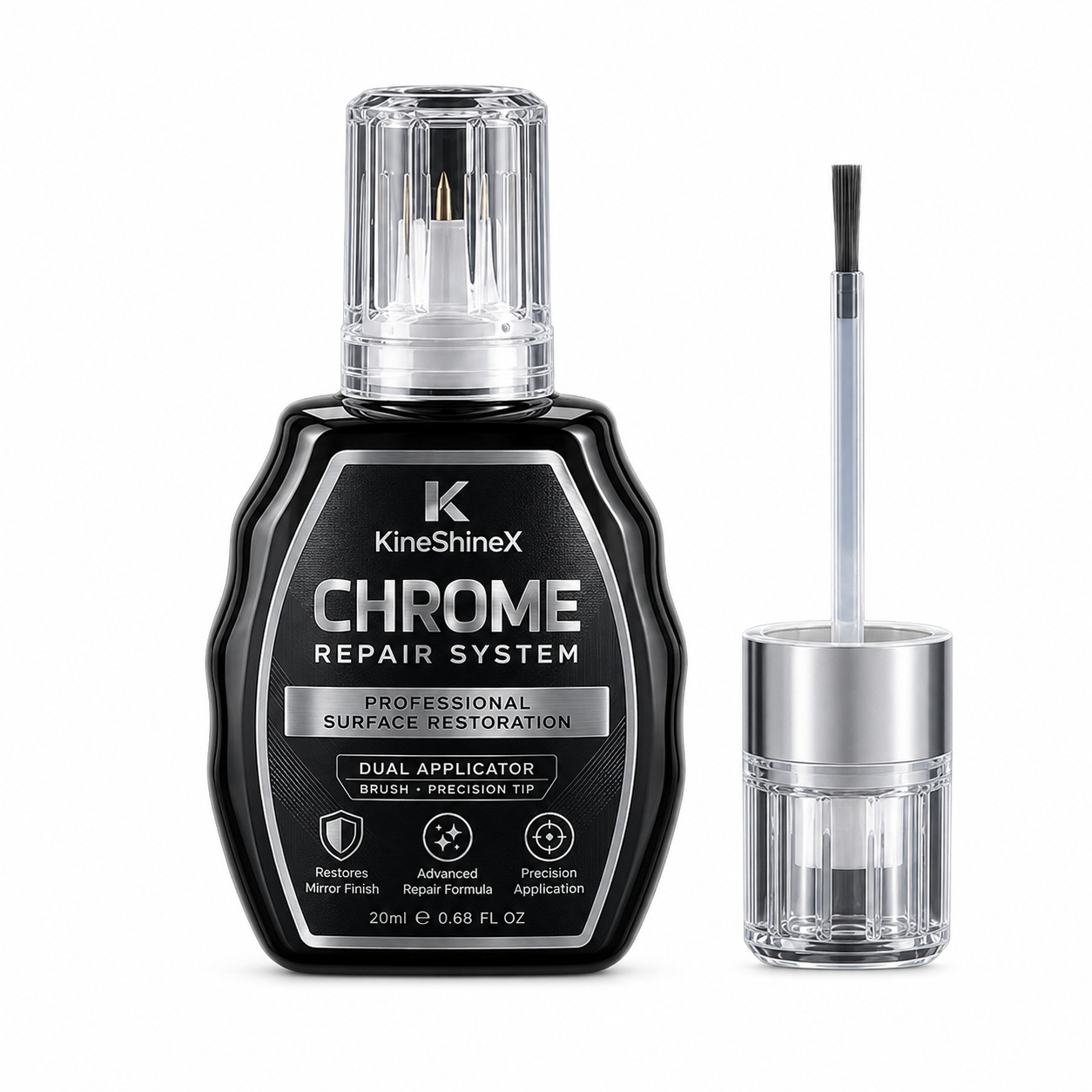 Chrome-plated Surface Metal Repair Solution With Double-ended Brush For Precise Application