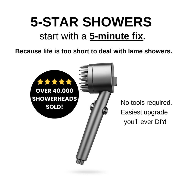 Showerhead Set For Home Bathrooms: Handheld, Powerful, With Filter, Purifier, And Pressure-boosting Hose