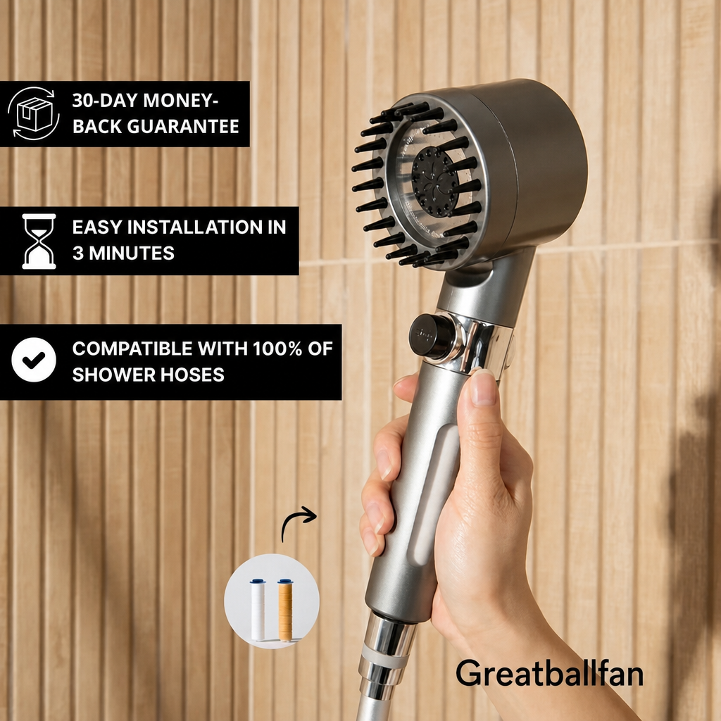 Showerhead Set For Home Bathrooms: Handheld, Powerful, With Filter, Purifier, And Pressure-boosting Hose